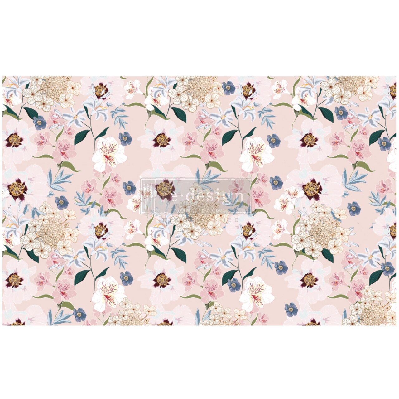 Redesign Decoupage Décor Tissue Paper - Blush Floral - 1 sheet, 19"x30"